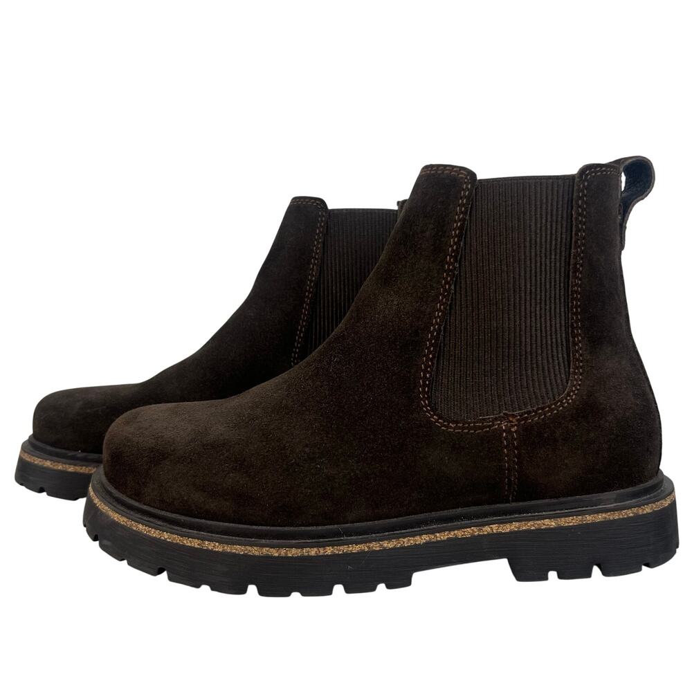 Birkenstocks Highwood Brown Suede Pull On Chelsea Boots (Sz 6.5)